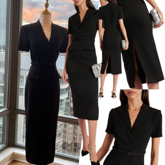 Roland Mouret Dresses & Skirts - 🆕 ROLAND MOURET 🧿 NWOT Belted Cady Midi Dress, Black - Sz UK 6 / US 2